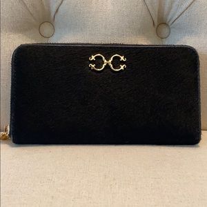 Authentic C Wonder black faux fur wallet
